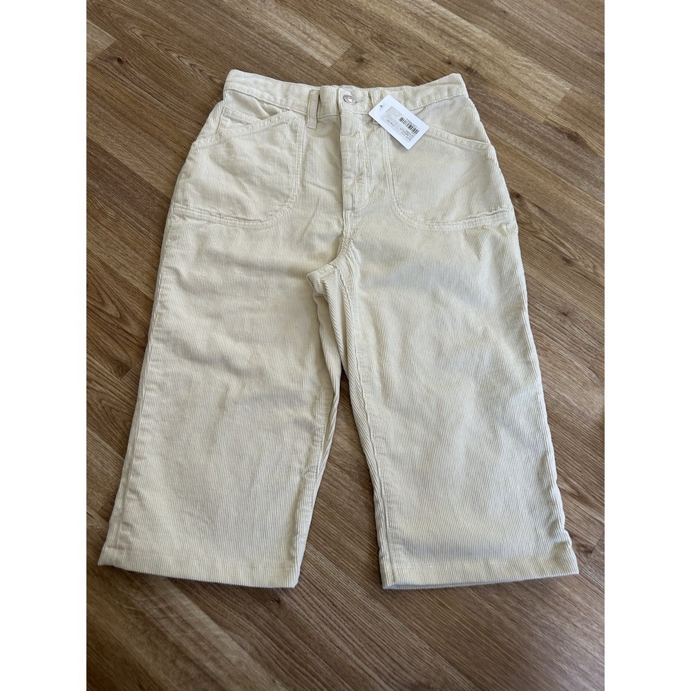 NWT Re/Done Originals Cream Colored Corduroy Cropped Jeans Size 25 MSRP $295‎